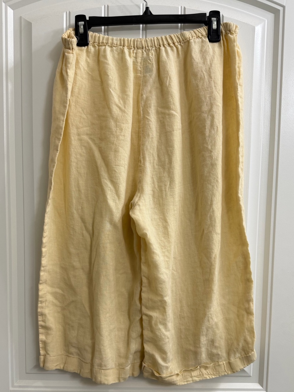 Flax linen flood pants light yellow women’s size L